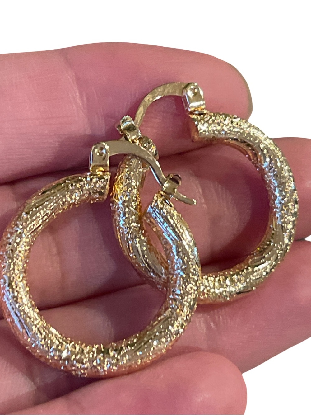 Gold Textured Hoop Earrings